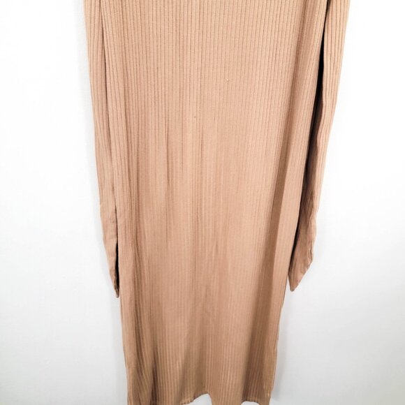 Reformation Hosby Ribbed Midi Dress in Buff Tan XL - Picture 4 of 10